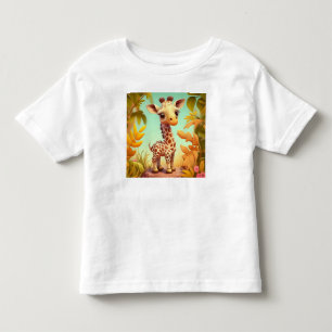 Tropical Cute Baby Giraffe Cartoon-37560 Toddler T-Shirt