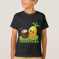 TROPICAL cute Kawaii Coconut and pineapple