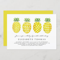 Tropical Cute Watercolor Pineapples Baby Sprinkle