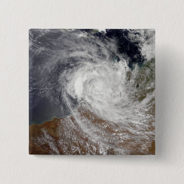 Tropical Cyclone Billy over Australia 15 Cm Square Badge (Front)