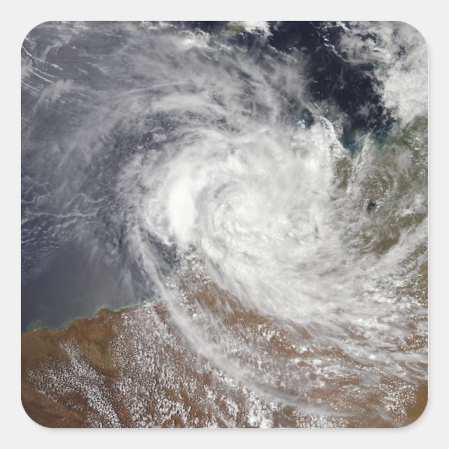 Tropical Cyclone Billy over Australia Square Sticker (Front)