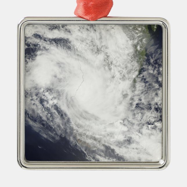 Tropical Cyclone Fami hovers over Madagascar Metal Ornament (Front)