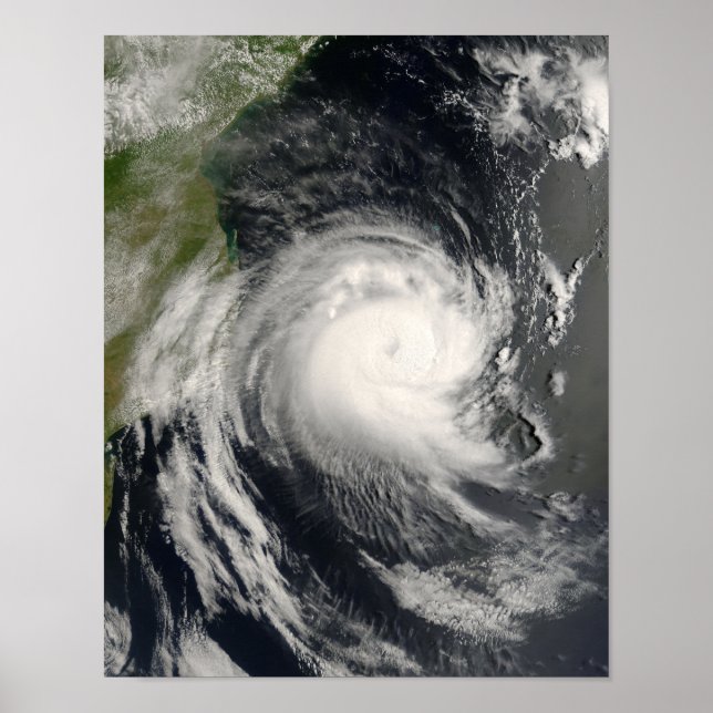Tropical Cyclone Favio approaching Mozambique Poster (Front)