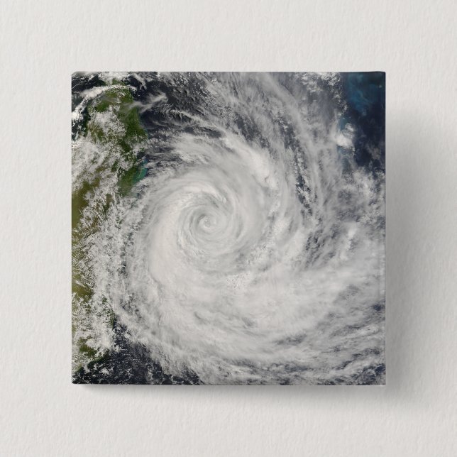 Tropical Cyclone Gamede off Madagascar 15 Cm Square Badge (Front)