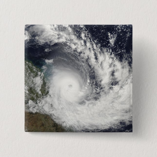Tropical Cyclone Hamish over Australia 15 Cm Square Badge (Front)