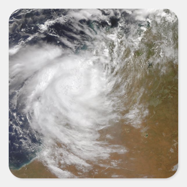 Tropical Cyclone Magda coming ashore in Austral Square Sticker (Front)