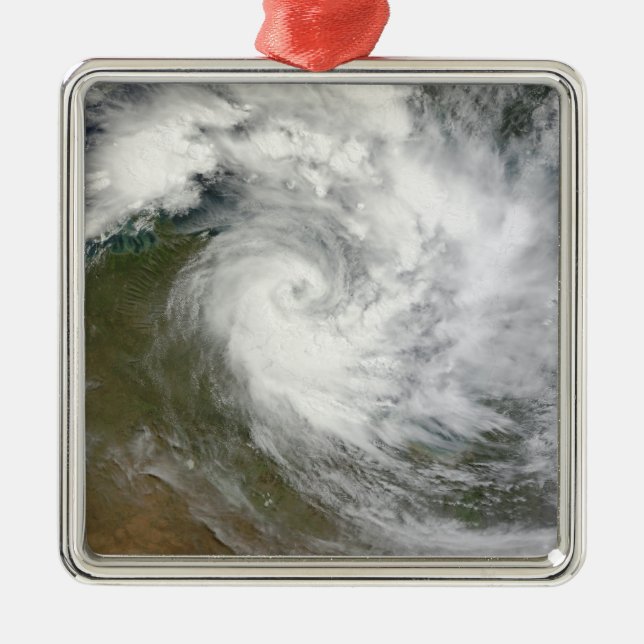 Tropical Cyclone Paul over Australia Metal Tree Decoration (Front)
