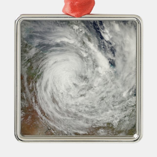 Tropical Cyclone Yasi over Australia 2 Metal Ornament (Front)