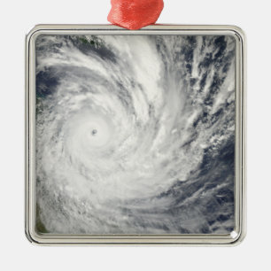 Tropical Cyclone Yasi over Australia Metal Tree Decoration