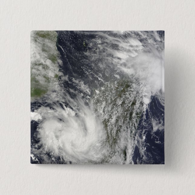 Tropical Cyclones Eric and Fanele 15 Cm Square Badge (Front)