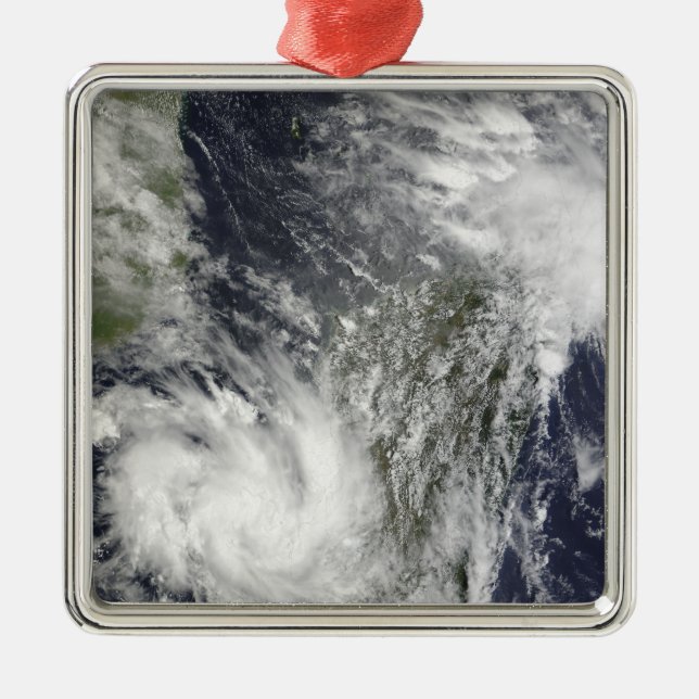Tropical Cyclones Eric and Fanele Metal Tree Decoration (Front)