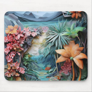 Tropical £d style collage mouse pad