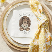 Tropical Dachshund Wedding Drinks On Me