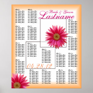 Tropical Daisy Wedding Guest Seating Chart
