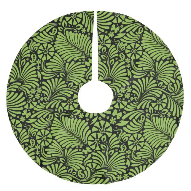 Tropical Damask Pattern Beach Holiday Brushed Polyester Tree Skirt (Front)