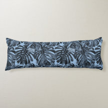 Tropical Dark Blue Grey Monstera Jungle Leaves