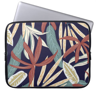 Tropical Dark: Creative Plant Print Laptop Sleeve