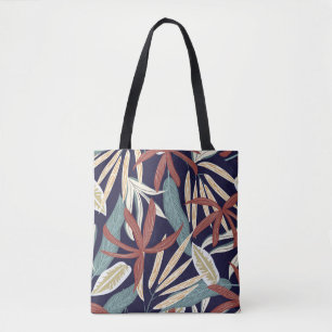Tropical Dark: Creative Plant Print Tote Bag