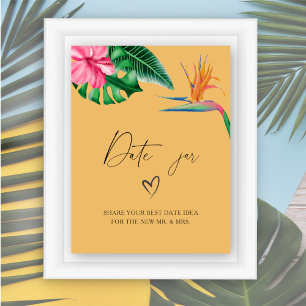 Tropical - date night ideas. Date jar bridal game Poster