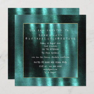 Tropical Deep Emerald Green Velvet Party Invitation