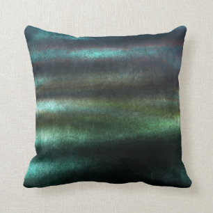 Tropical Deep Wood Green Stripes Lines Velvet Cushion