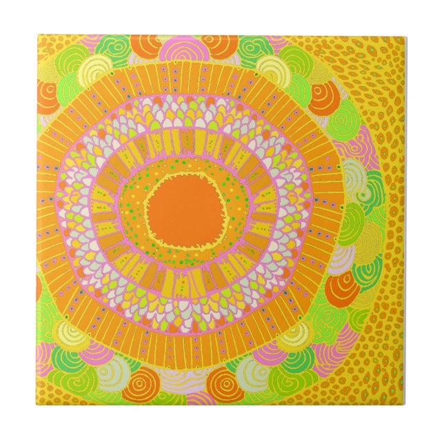 Tropical Del Sol - Arizona sun Ceramic Tile (Front)