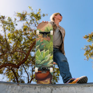 Tropical Desert Succulent Garden Skateboard
