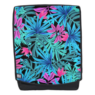 Tropical Design Blue & Pink Floral Backpack