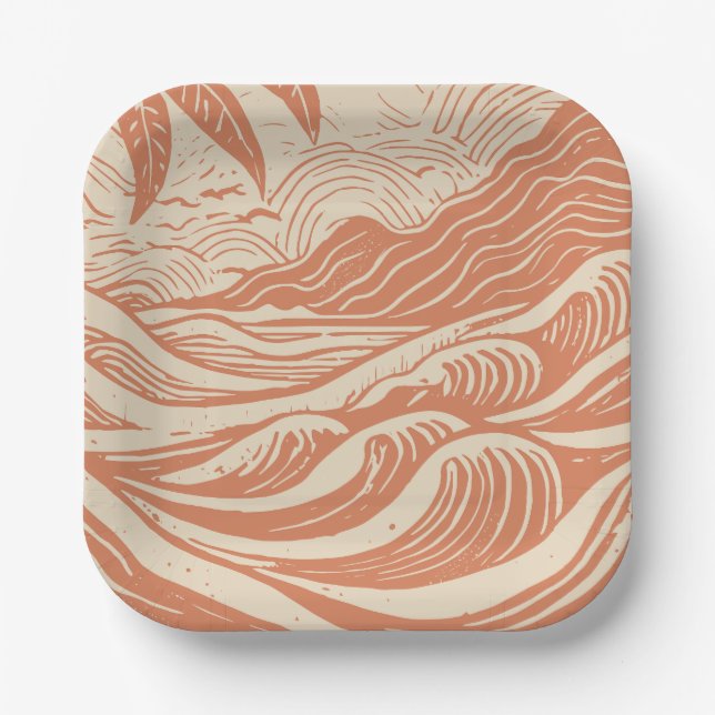 Tropical designed paper plate (Front)