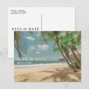 Tropical Destination Beach Wedding Save the Date Announcement Postcard