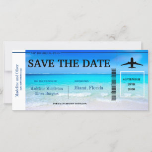 Tropical Destination Blue  Wedding Save The Date