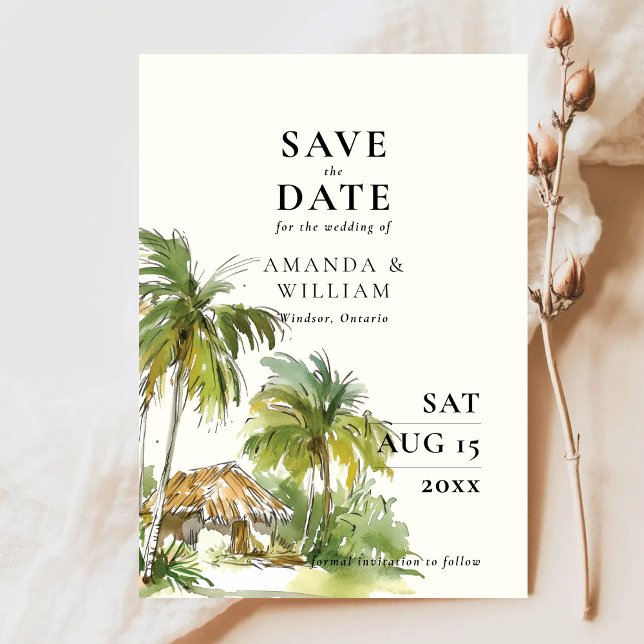Tropical Destination Elegant Wedding  Save The Date (Creator Uploaded)