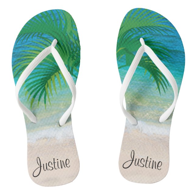Tropical Destination Personalised Thongs (Footbed)