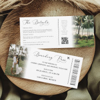 Tropical Destination QR Code Boarding Pass Wedding
