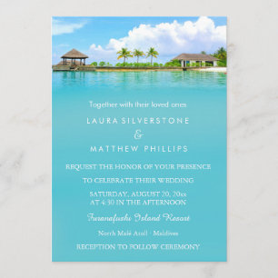 Tropical Destination Resort Beach Wedding Invitation