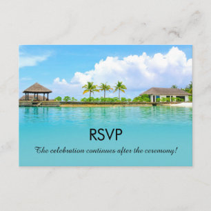 Tropical Destination Resort Beach Wedding RSVP Invitation