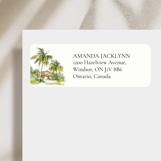 Tropical Destination Return Address Label (Creator Uploaded)