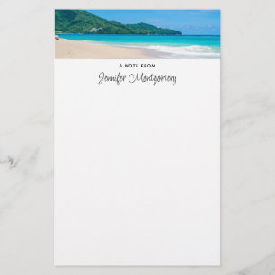 Tropical Destination Scenic Beach Photo Stationery