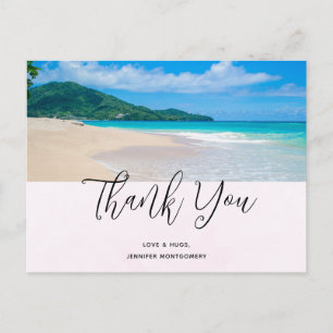 Tropical Destination Scenic Beach Thank You Postcard