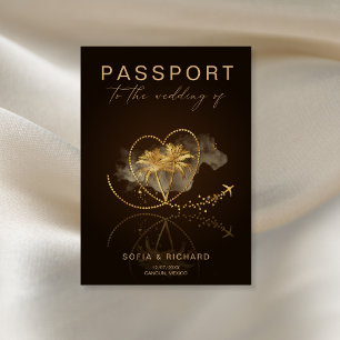 Tropical Destination Wedding  Passport QR Code Inv Invitation