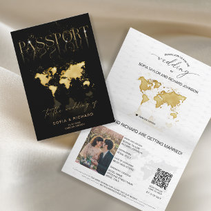 Tropical Destination Wedding Passport QR Code Invitation