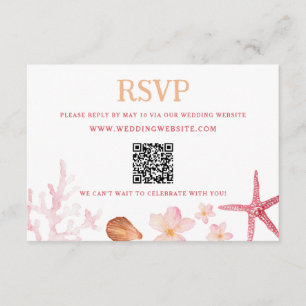 Tropical Destination Wedding QR Code  Enclosure Card