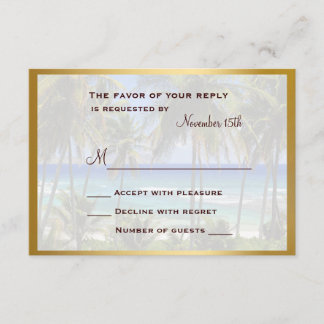 Tropical Destination Wedding RSVP Card