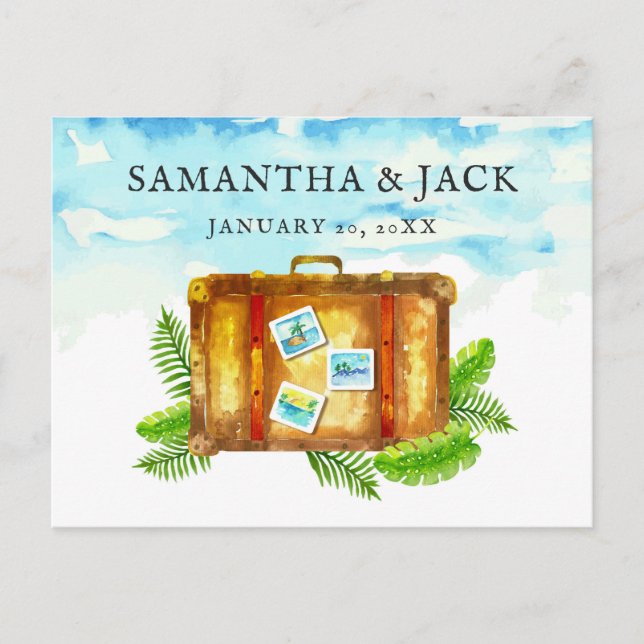 Tropical Destination Wedding | Save the Date Announcement Postcard (Front)