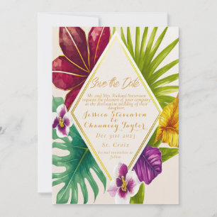 Tropical Destination Wedding Save the Date Invitation