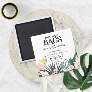 Tropical Destination Wedding Save The Date Magnet