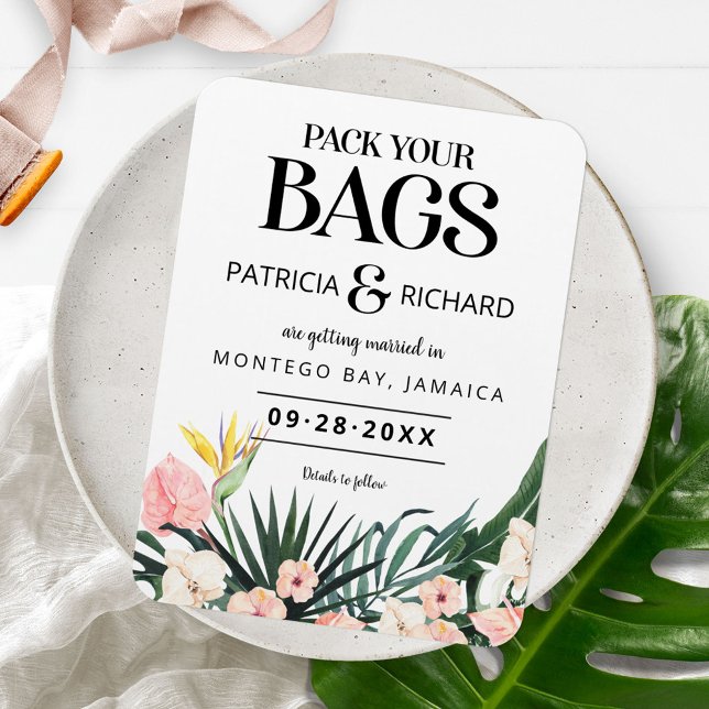 Tropical Destination Wedding Save The Date Magnet (Creator Uploaded)