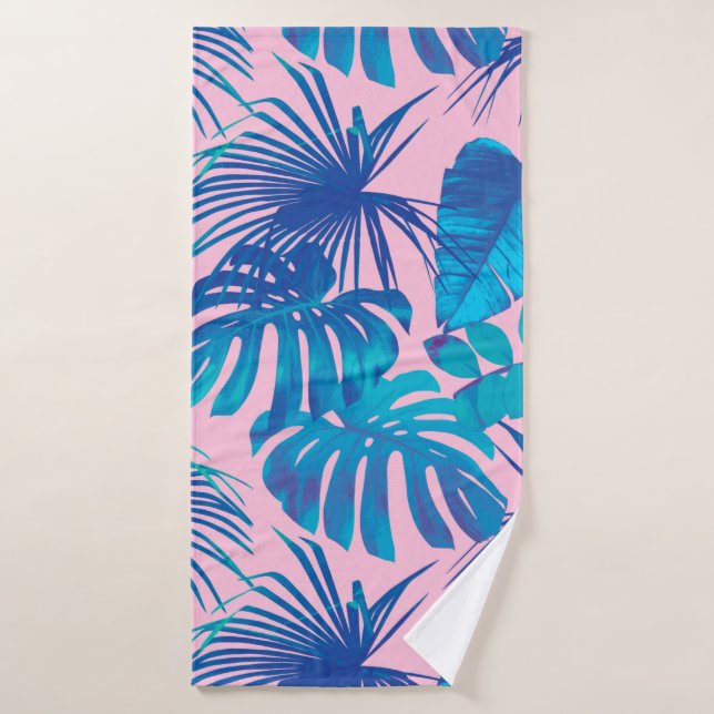 Tropical digital paper stripes stars bath towel (Bath Towel)