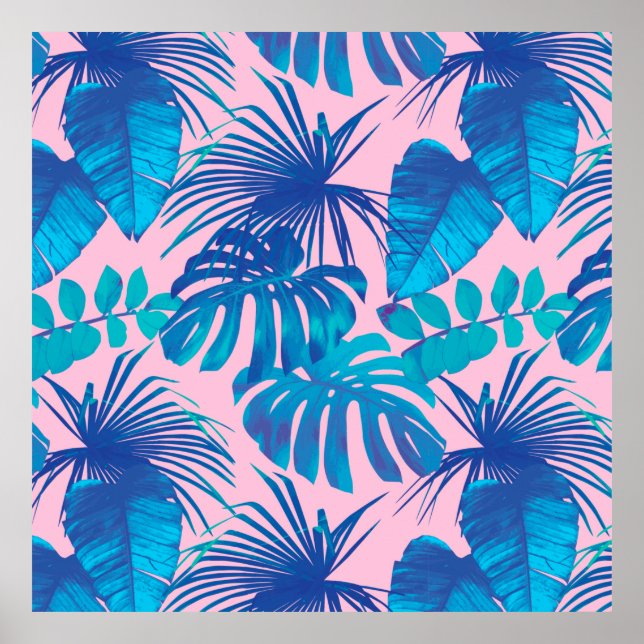 Tropical digital paper stripes stars poster (Front)