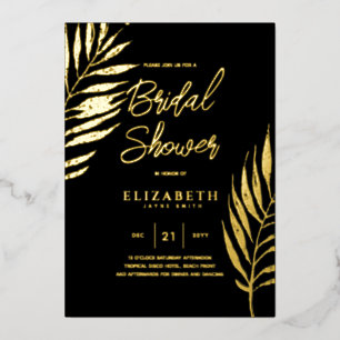 Tropical Disco BRIDAL SHOWER Gold Bling Leaves